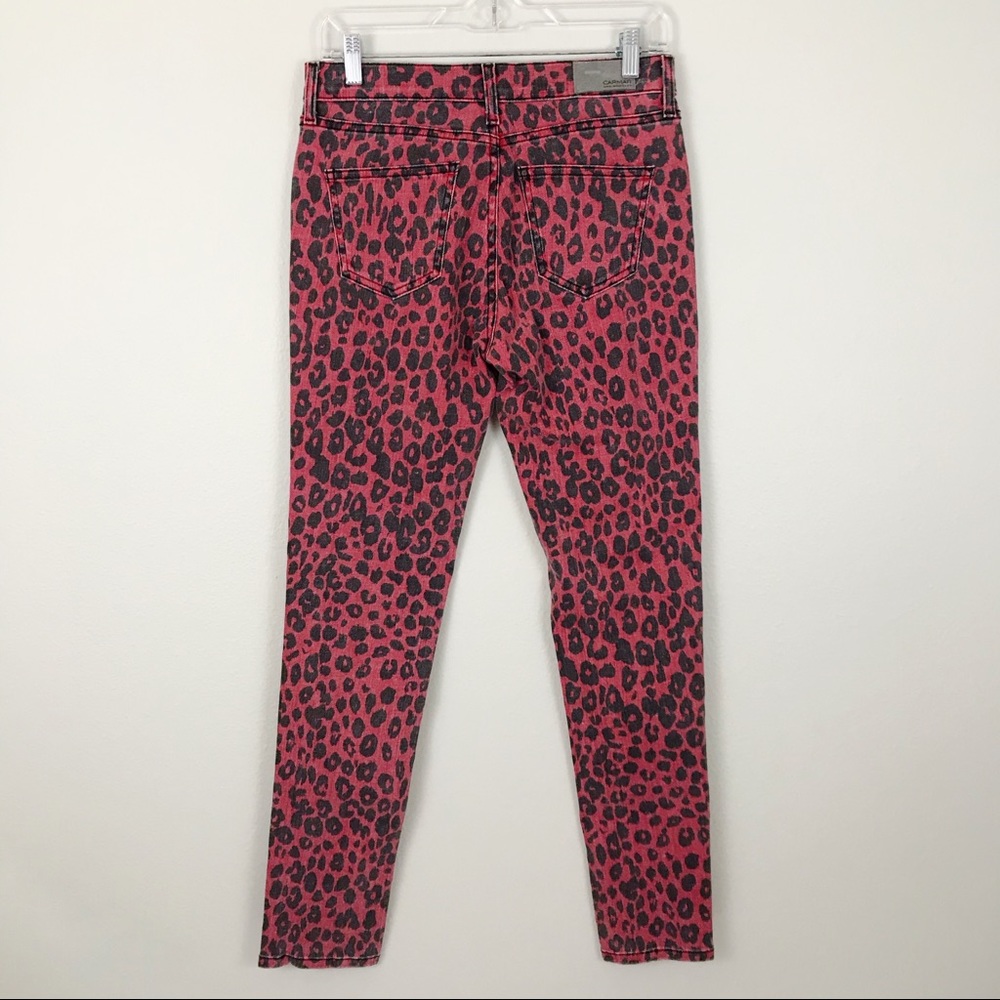 NEW LF Carmar Ryan Red Cheetah Mid-Rise Slim Jeans - Picture 5 of 8
